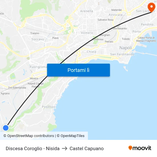 Discesa Coroglio - Nisida to Castel Capuano map