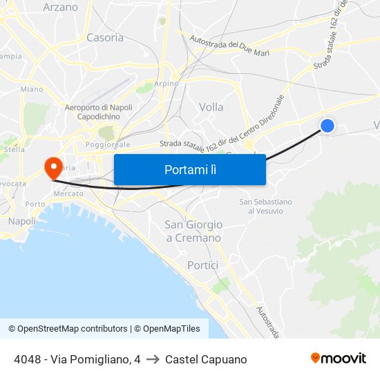 4048 - Via Pomigliano, 4 to Castel Capuano map