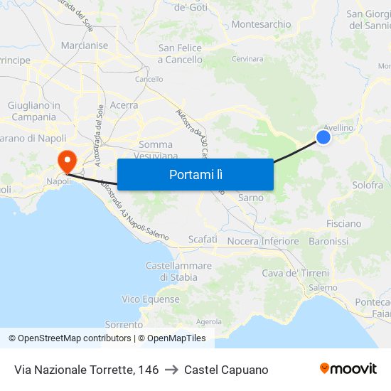 Via Nazionale Torrette, 146 to Castel Capuano map