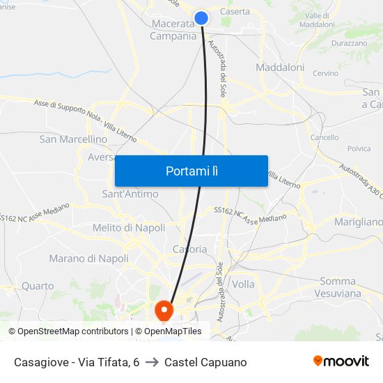 Casagiove - Via Tifata, 6 to Castel Capuano map