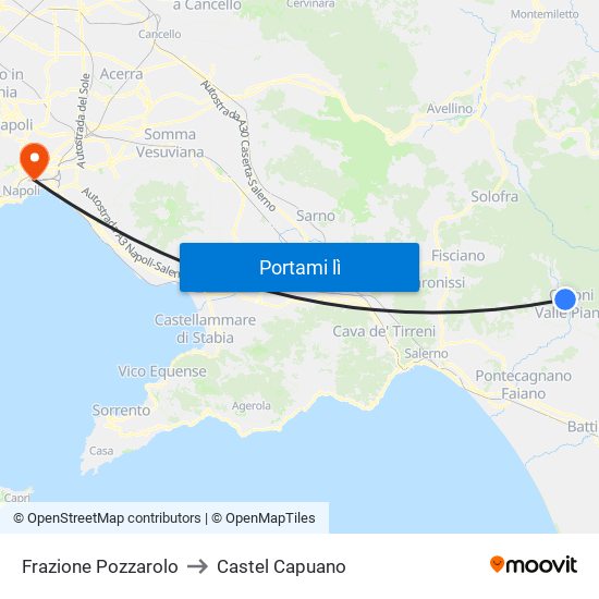 Frazione Pozzarolo to Castel Capuano map