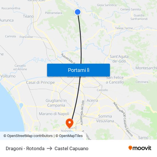 Dragoni - Rotonda to Castel Capuano map