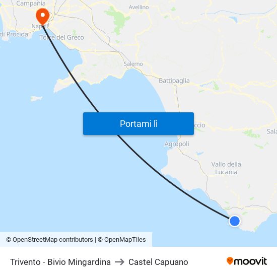 Trivento - Bivio Mingardina to Castel Capuano map