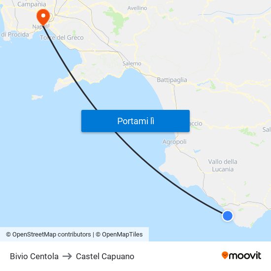 Bivio Centola to Castel Capuano map
