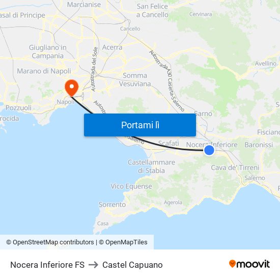 Nocera Inferiore FS to Castel Capuano map