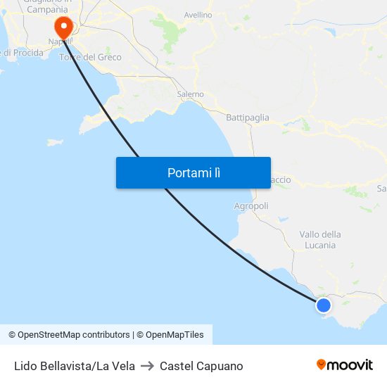 Lido Bellavista/La Vela to Castel Capuano map