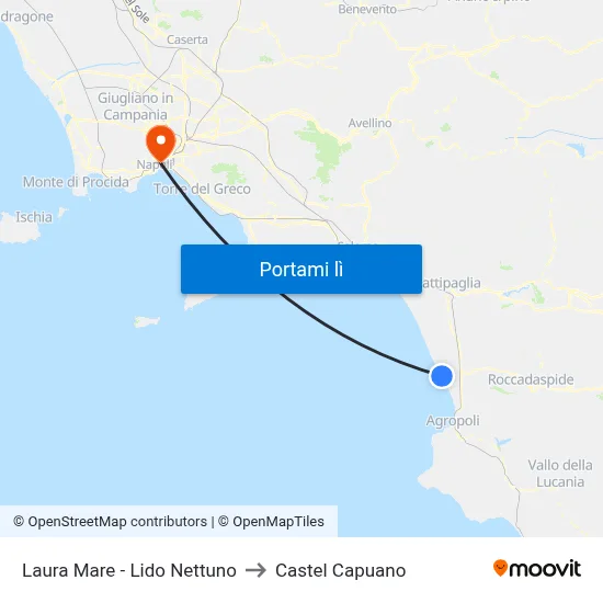 Laura Mare - Lido Nettuno to Castel Capuano map