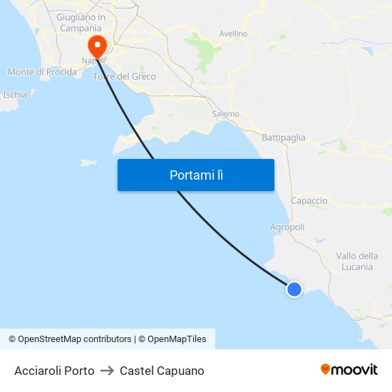 Acciaroli Porto to Castel Capuano map