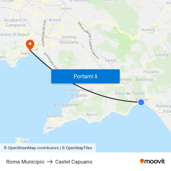 Roma Municipio to Castel Capuano map