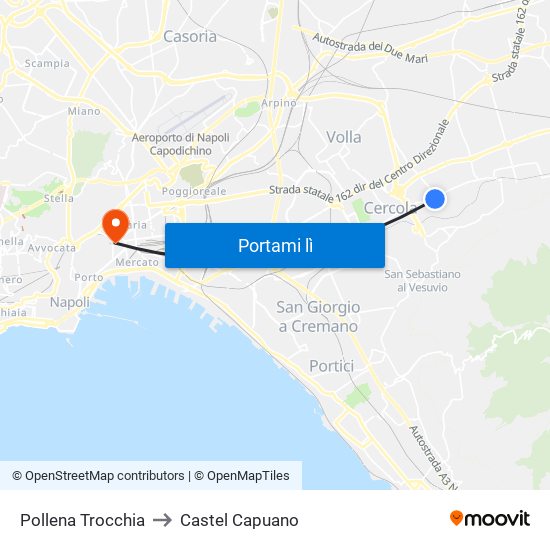 Pollena Trocchia to Castel Capuano map