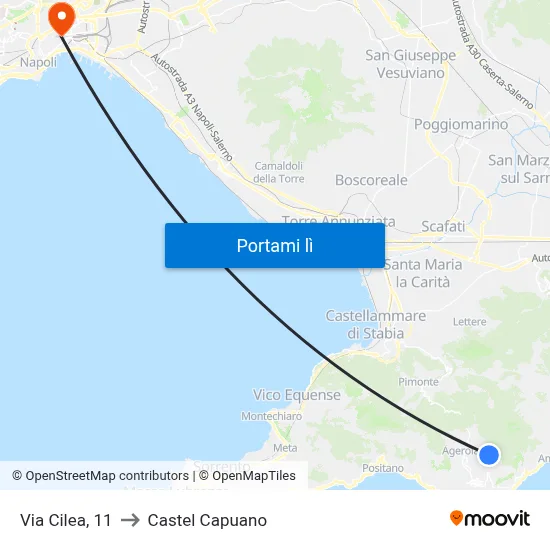 Via Cilea, 11 to Castel Capuano map