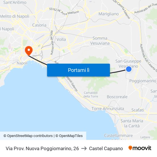 Via Prov. Nuova Poggiomarino, 26 to Castel Capuano map