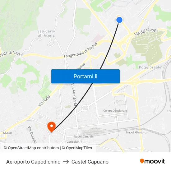 Aeroporto Capodichino to Castel Capuano map