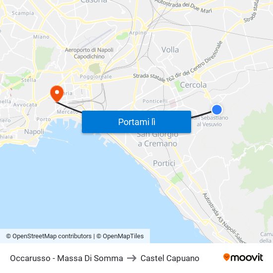 Occarusso - Massa Di Somma to Castel Capuano map