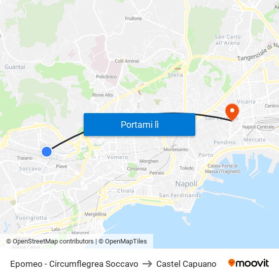 Epomeo - Circumflegrea Soccavo to Castel Capuano map