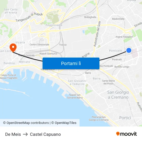 De Meis to Castel Capuano map
