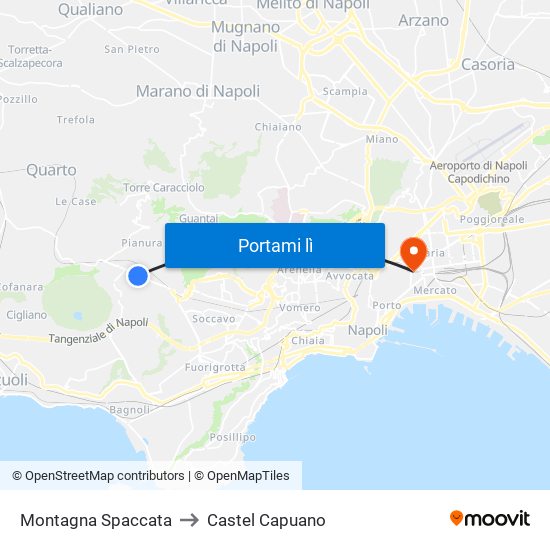 Montagna Spaccata to Castel Capuano map