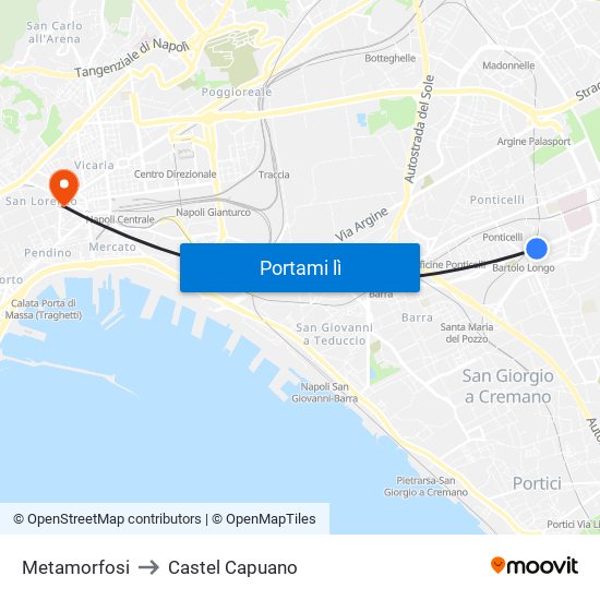 Metamorfosi to Castel Capuano map