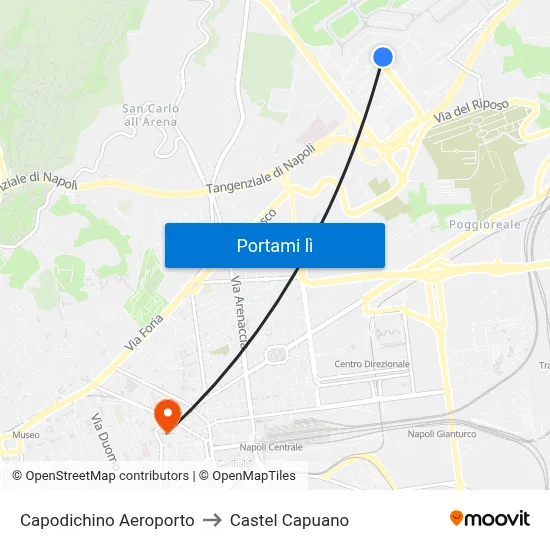 Capodichino Aeroporto to Castel Capuano map