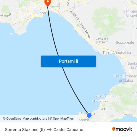 Sorrento Stazione (5) to Castel Capuano map