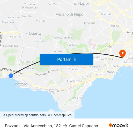 Pozzuoli - Via Annecchino, 182 to Castel Capuano map