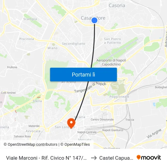 Viale Marconi - Rif. Civico N° 147/151 to Castel Capuano map