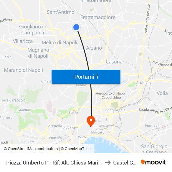 Piazza Umberto I° - Rif. Alt. Chiesa Maria Ss. Assunta In Cielo to Castel Capuano map