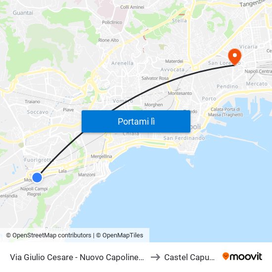 Via Giulio Cesare - Nuovo Capolinea Ctp to Castel Capuano map
