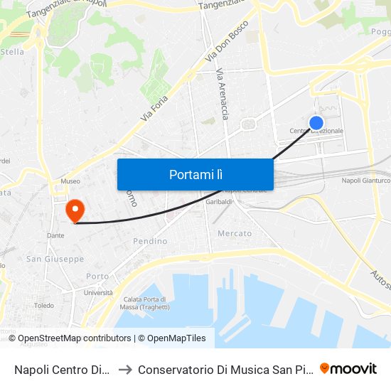 Napoli Centro Direzionale to Conservatorio Di Musica San Pietro A Majella map