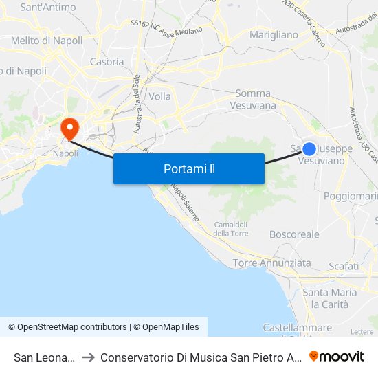 San Leonardo to Conservatorio Di Musica San Pietro A Majella map