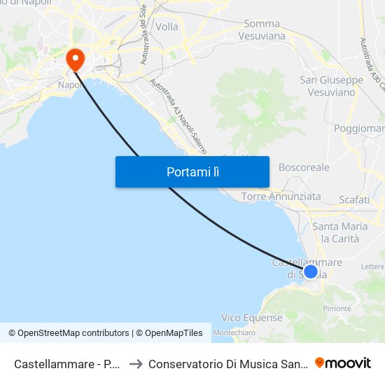 Castellammare - P.za Matteotti to Conservatorio Di Musica San Pietro A Majella map