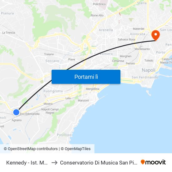 Kennedy - Ist. Magistrale to Conservatorio Di Musica San Pietro A Majella map