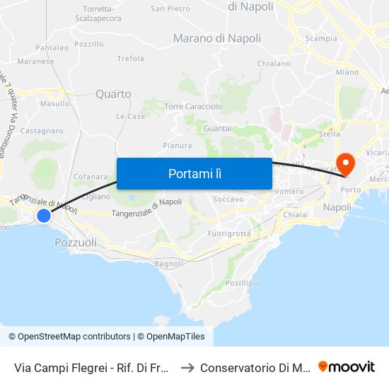 Via Campi Flegrei - Rif. Di Fronte Olivetti Di Fronte Palina N° 3546 to Conservatorio Di Musica San Pietro A Majella map