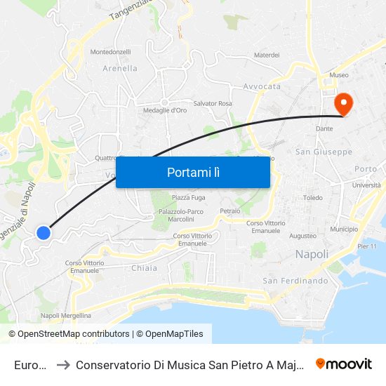 Europa to Conservatorio Di Musica San Pietro A Majella map