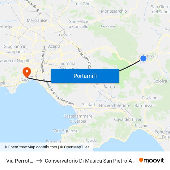 Via Perrottelli to Conservatorio Di Musica San Pietro A Majella map