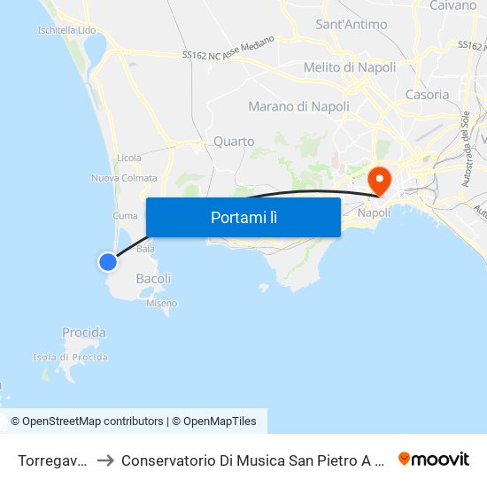 Torregaveta to Conservatorio Di Musica San Pietro A Majella map