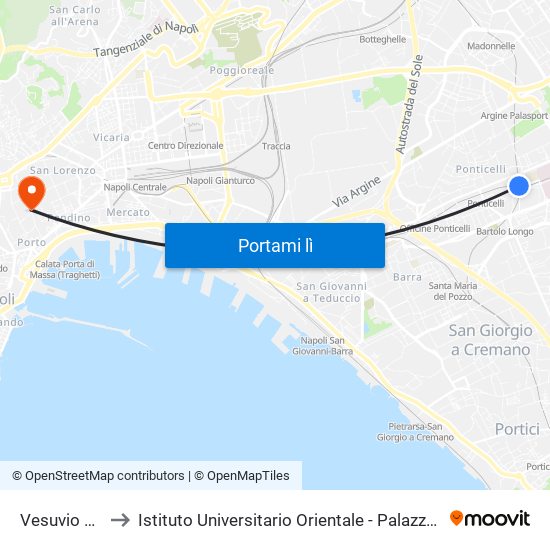 Vesuvio De Meis to Istituto Universitario Orientale - Palazzo Saluzzo Di Corigliano map