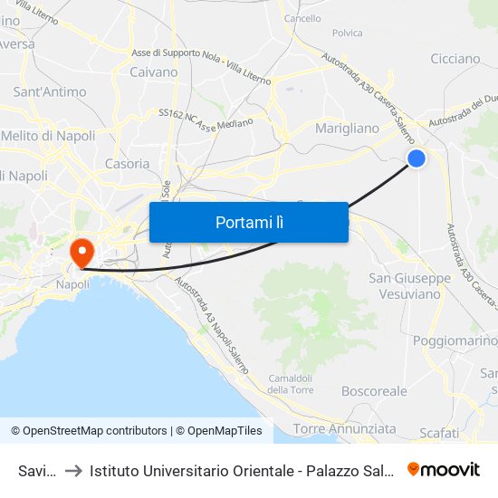 Saviano to Istituto Universitario Orientale - Palazzo Saluzzo Di Corigliano map