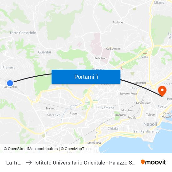 La Trencia to Istituto Universitario Orientale - Palazzo Saluzzo Di Corigliano map