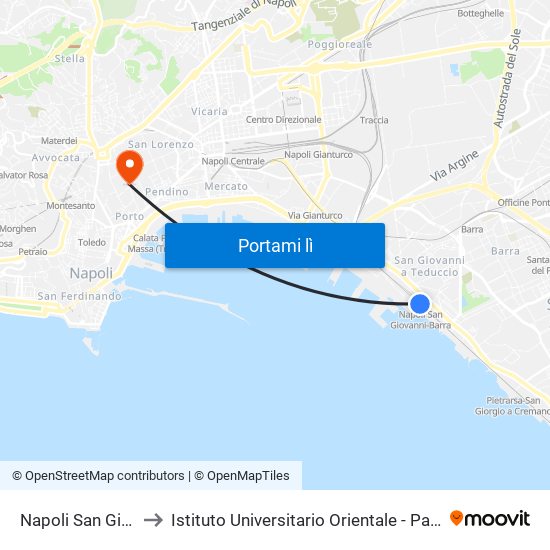 Napoli San Giovanni-Barra to Istituto Universitario Orientale - Palazzo Saluzzo Di Corigliano map