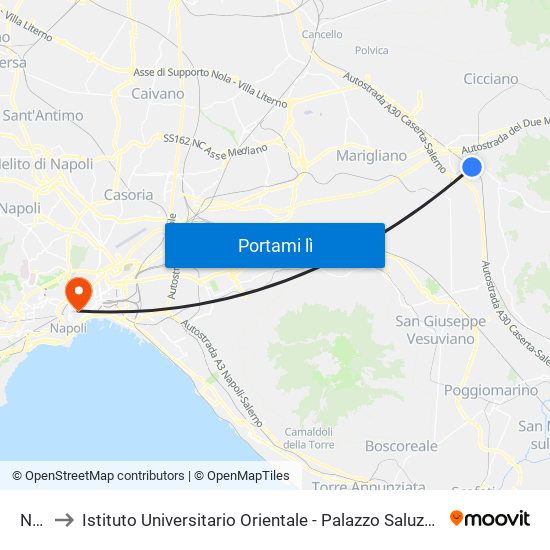 Nola to Istituto Universitario Orientale - Palazzo Saluzzo Di Corigliano map