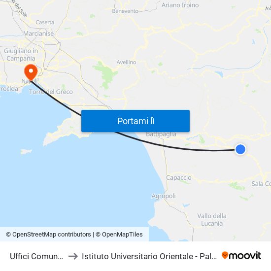 Uffici Comunali (Auletta) to Istituto Universitario Orientale - Palazzo Saluzzo Di Corigliano map