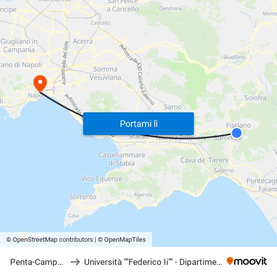 Penta-Campo Sportivo to Università ""Federico Ii"" - Dipartimento Di Scienze Sociali map