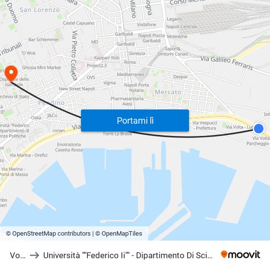 Volta to Università ""Federico Ii"" - Dipartimento Di Scienze Sociali map