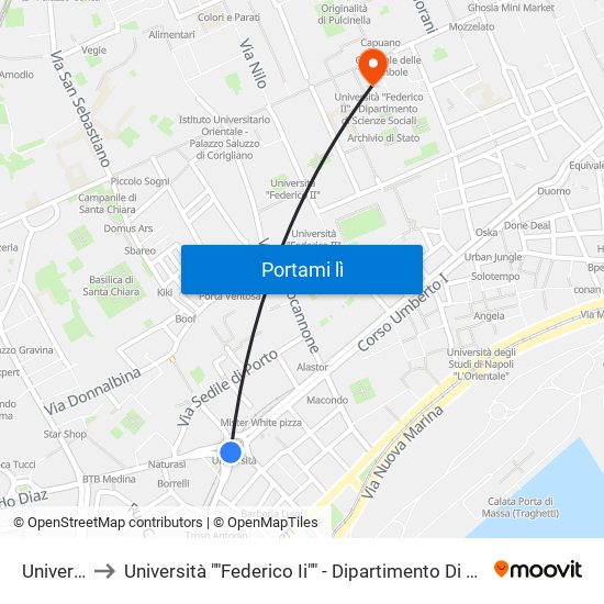 Università to Università ""Federico Ii"" - Dipartimento Di Scienze Sociali map