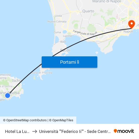 Hotel La Luna to Università ""Federico Ii"" - Sede Centrale map