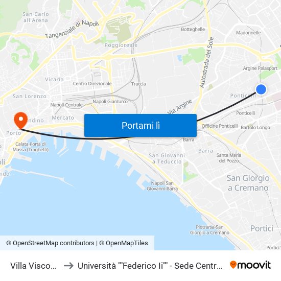 Villa Visconti to Università ""Federico Ii"" - Sede Centrale map