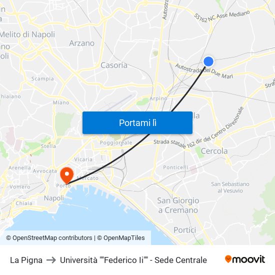 La Pigna to Università ""Federico Ii"" - Sede Centrale map