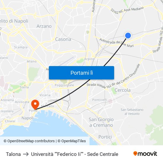 Talona to Università ""Federico Ii"" - Sede Centrale map