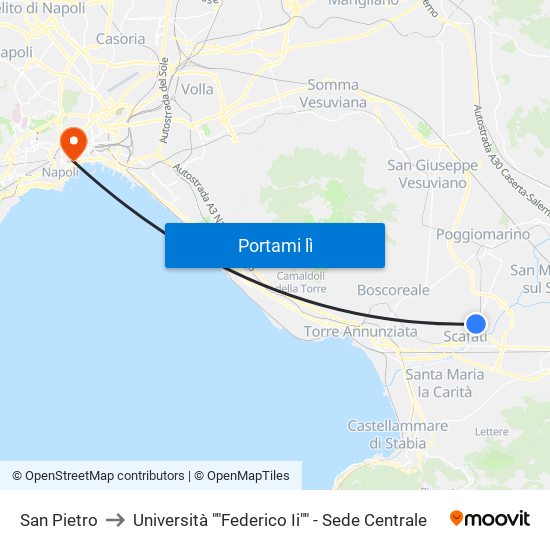 San Pietro to Università ""Federico Ii"" - Sede Centrale map